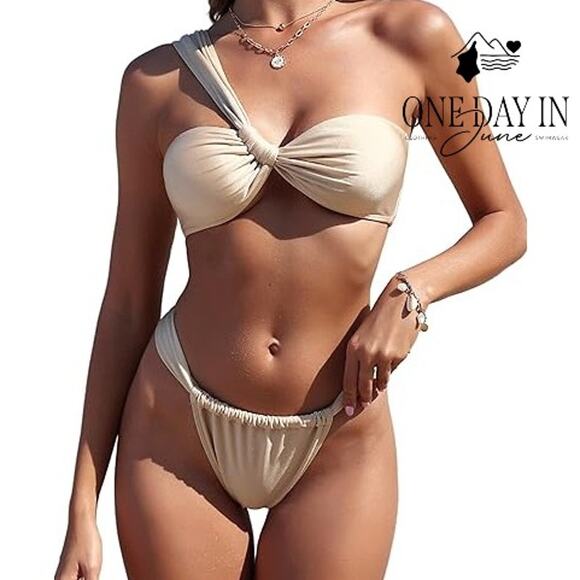 Zaful One Shoulder Bikini Swimsuit Size M - Picture 1 of 7